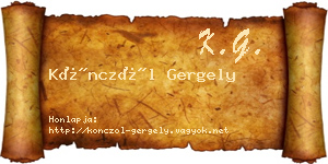 Könczöl Gergely névjegykártya
